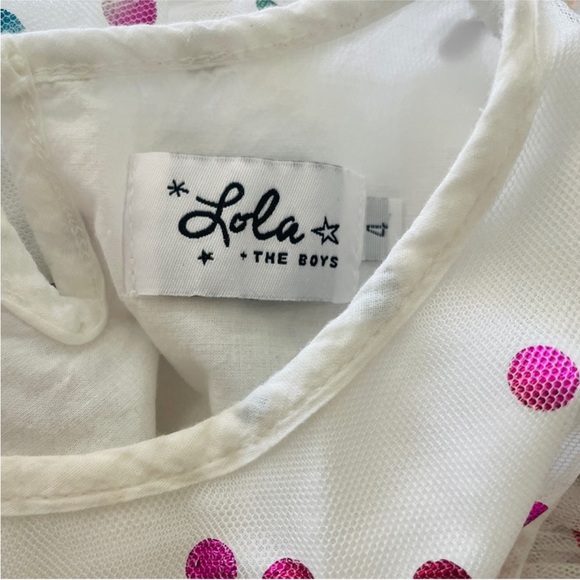 Lola + The Boys FOIL POLKA DOT TULLE DRESS - Picture 4 of 4